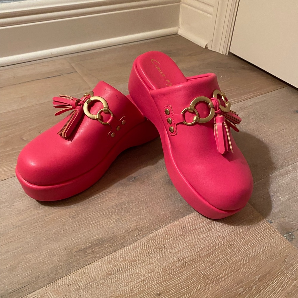 CIRCUS By Sam Edelman Chic Pink Clogs with Tassel Detail 9.5
